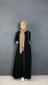 SHABIYAN-366 Gamis Remaja Polos Dress Wanita Muslimah Wollycrepe