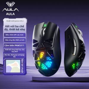 AULA SC620 Chuột không dây chơi game nhẹ tay thiết kế công thái học cho tay phải cảm biến PAW3311 3 chế độ kết nối cho FPS Esports