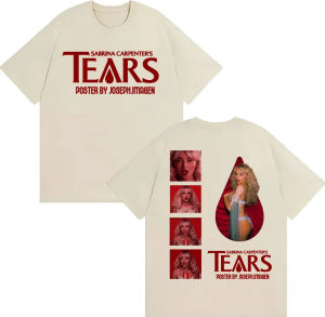 Sanrio | Singer Sabrina Carpenter Album Tour Graphic T Shirts Men Women Retro Fashion Aesthetic T-shirts High Quality Cotton T-shirt