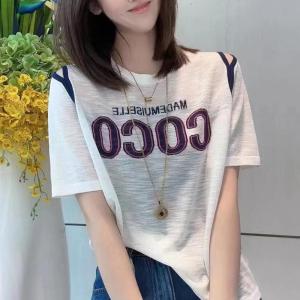 เสื้อยืดแขนสั้นผ้าไหมน้ำแข็งถักคอตตอนหลวมๆ สำหรับผู้หญิงในช่วงฤดูร้อน เสื้อคลุมท้องแบบหลวมๆ แขนกุด ทรงหลวมๆ สำหรับผู้หญิง