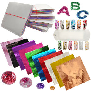 Supply 100 Sheets/Bag Colorful Gold Foil Leaf Set 10 Colors 10 Sheets/Colors for Nail Art  Decoration Phone Case Epoxy Resin DIY