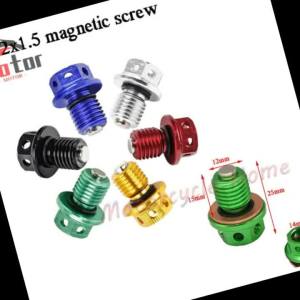 Suitable for Off-Road Motorcycle Oil Drain Plug Bolt M12x1.5 Magnetic Oil Drain Plug Bolt Oil Groove Screw