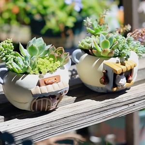 CocoMilan Cartoon Cat Succulent Flower Pot Cute Resin Plants Desktop Decoration