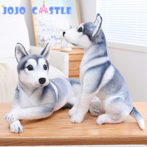 JOJO CASTLE Simulation Plush Big Size Dog Plush Toy Stuffed Lifelike Husky Dog Puppy Doll Kids Soft Toys Boys Birthday Gifts Home Decor