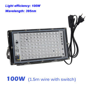 300W light efficiency 395 nm LED UV floodlight 220V UV stage lamp 100W stage black light waterproof disco party stage backlight