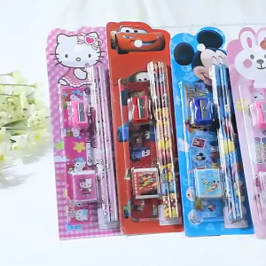 5in1 Set Alat Tulis Stationery 5 in 1 Souvenir Lengkap Anak Sekolah Penghapus Penggaris Pensil Serutan Karakter Lucu Motif