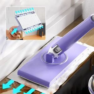 Automatic Clamping Floor Cleaning Mop Replaceable Wipes Towel Refill Non Woven Cloth Wet Tissue Window Wiper Disposable Flat Mop