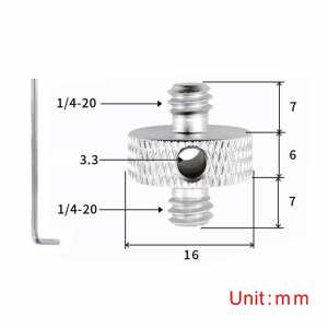 Conversion Screw 1/4 to 1/4 3/8 Inch Have 3.3mm Hole Screw Gopro Photographic Equipment Accessories for Ball Head Tripod Monopod