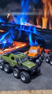 Diecast Miniatur Mainan Mobil Jeep Militer 8x8 All Terrain Vehicle Besi Metal LED