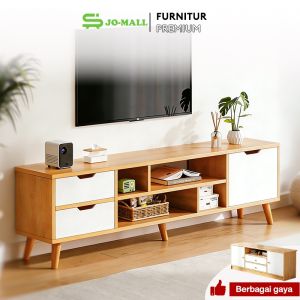 Rak TV Kayu Serbaguna & TV Meja Kayu Modern