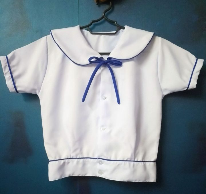 Blouse School Uniform ( royal blue) with piping Lazada PH