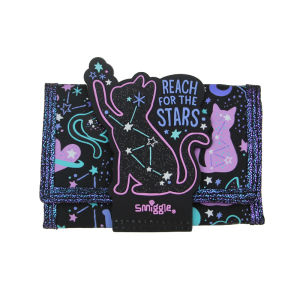Australia smiggle original childrens wallet cute girs kawaii card three fold bags holder black star cat 5 inches
