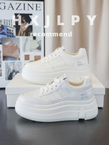 Womens Casual Fashion Heightening Leather Shoes Thick Bottom Sports Flat Shoes All-Match White Shoes Design Sense