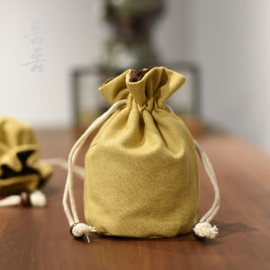 Handmade Cotton Linen Drawstring Portable Small Bag Dustproof Coin Purse Storage Organizer Fashion Jewelry Accessories Case