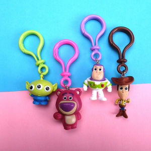 <Available> Movie Toy Story 5 Figurine Dolls Keychain Resin Woody Jessie Buzz Lightyear Keyring Pendant Ornaments