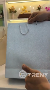 Luxury Glitter Kraft Paper Shopping Bag with Strong Handles Reusable Gift Packaging Bag for Retail Boutique Birthday Wedding and Party Favors