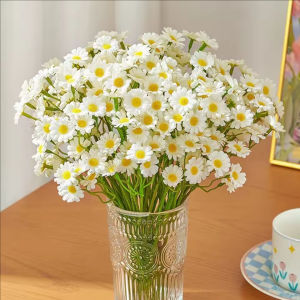 YESPERY 6Pcs Artificial Daisy Flowers Small Daisy Fake Flower Bouquet for Valentines Wedding Party Table Decoration DIY Home Decor