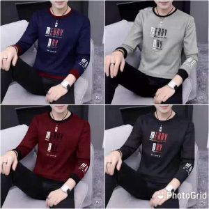 Bisa COD Sweater Keren Kaos Pria Distro Crewneck Trendy Merry Dry Sweatshirt Elegan Sweter Kekinian