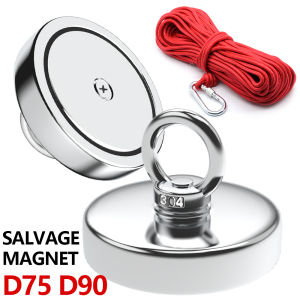 D16~D42mm N52 Heavy Duty Rare Earth Magnet Super Strong Neodymium Fishing Magnet with Countersunk Hole Eyebolt Salvage Magnetic