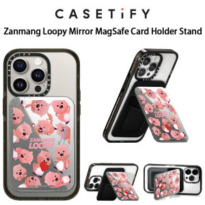 เคสกระเป๋าเก็บบัตรกระจก Zanmang Loopy X ของแท้ขาตั้งพร้อมกระเป๋าเก็บบัตรที่ใส่บัตรกระเป๋าเงินแฟชั่น Magsafe สำหรับ iPhone Samsung Xiaomi Magsafe