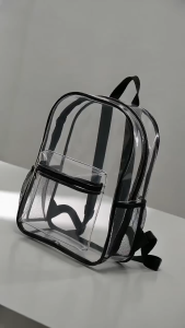 Transparent PVC promotional backpack—suitable for school outdoor activities and travel.