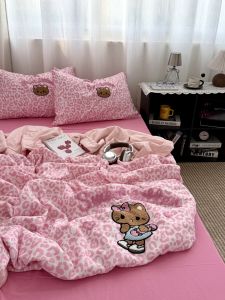 Simple Lovely Washable Leopard Blue and Black KT Towel Stitched Quilt