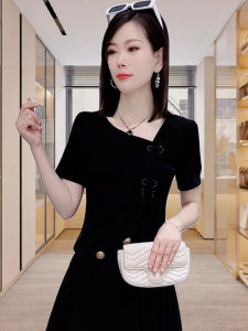 Fashionable Short Sleeve Pure Cotton T-Shirt Womens Style New Chinese National Trend Summer New Cool Age-Defying Short Model Top