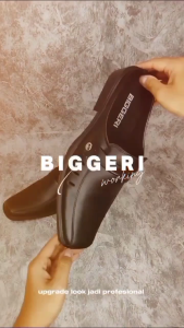 BIGGERI Sepatu Sandal Pria Big Size 44 45 46 47 Jumbo Bustong Kulit Casual Ukuran Besar Hitam BG 158