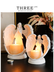 THREE LIFE | White Winged Angel Decorative Statue for Praying