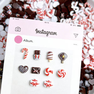 30PCS 3D Simulated Creative Chocolate Ice Cream Resin Nail Charms Novelty Bow Cake Candy Nail Art Decorations DIY Hairpin Nails