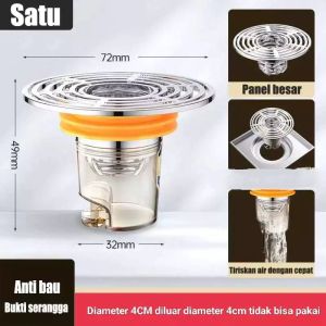 HOHODALINK COD ABS Saringan Got Kamar Mandi Anti Bau / Kecoa / Tikus Wastafel Kamar Mandi Saluran Toilet