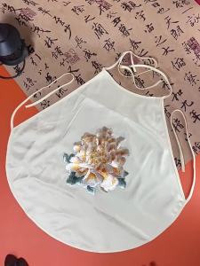 laNeo-Chinese Style Women Embroidery Dudou & Short 2PCS Set Pink Beige Peony Flower Stichwork Undergarment Traditional Wear