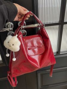 2024 Work Clothing Bows Work Clothing Tote Womens Large Capacity Red Casual Backpack Fancy Underarm Bag