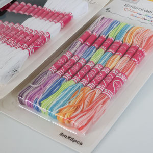 Color Gradient Cotton Threads for Hand Rope Weaving and Cross Stitching