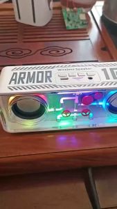 A39 Transparent Mecha 10W Portable Mini Wireless Bluetooth Speaker With LED Light Modes Acousto-optic Rhythm