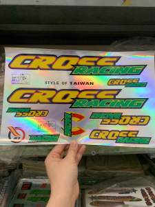 Bộ tem dán xe đạp CROSS RACING chữ màu vàng hàng nhập Thái Lan chất lượng cao dành trang trí riêng cho dòng xe này tem màu sắc cực đẹp và bền giá bán cực tốt bán lẻ như bán sỉ