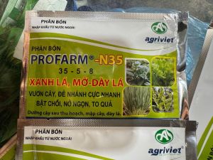 Phân bón lá nhập khẩu profarm N35 35-5-8 xanh lá mỡ dày lá bật chồiđẻ nhánh nhanh xanh bền gói 20gr