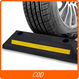 SLN*54cm Rubber Curb Parking Block Wheel Stopper Penahan Tayar Parking Lot Speed Bump Stopper Rubber FOC 2x Screw Rubber brake double stop solid