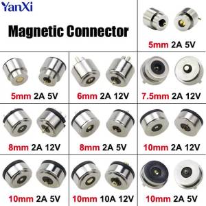 Circualr Shape Magnetic Pogo Pin Connector 5mm 6mm 7.5mm 8mm 10mm Male Female Probe 2A 5V 12V DC Power Charging Socket Connector