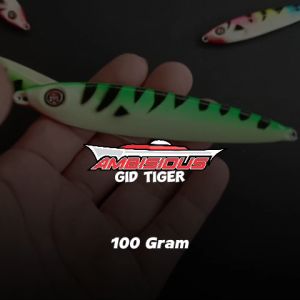 Metal Jig 100 Gram Mongkalo Ambisious Tiger GID UV Flourescent Fosfor Umpan Metal Jig 100g