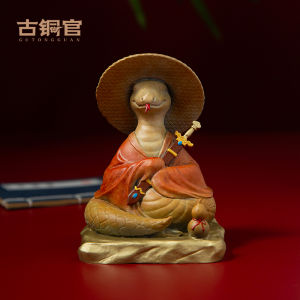 Bronze Snake Figurine Chinese Zodiac Decorative Accessory Living Room Office Desk Gift Lucky Charm for 2025 Snake Year