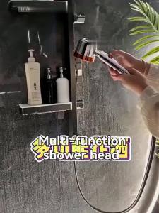 Vòi Sen Cầm Tay Có Bộ Lọc Tiết Kiệm Nước Áp Lực Cao 5 Chế Độ Phụ Kiện Phòng Tắm Bằng Nhựa ABS Tròn Có Nút Chặn Nước Bằng Một Nút Bấm