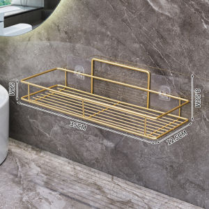 Luxury Bathroom Corner Shelf No Drilling Wall Mounted Shower Room Soap Bath Gel Rack Iron Material Single Layer Handmade