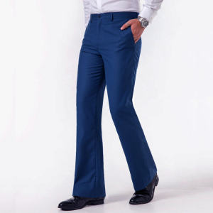 กางเกงผู้ชายทรงกระดิ่งคุณภาพสูงกางเกงขากว้างทรงหลวมทรงกระบอกอินเทรนด์สไตล์เกาหลีกางเกงสูทสุภาพบุรุษเข้ารูปไม่ต้องรีดทิ้งตัวได้ดีสำหรับผู้ชาย