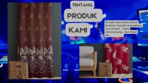 Gorden minimalis smokering Katun Free Tali&hook ukuran TINGGI 225CM LP
