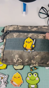 Patch Velcro dán in hình Mèo Vịt Kute (Hình in công nghệ Decal không Viền Gân) - Poseidon.est2019
