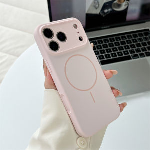 szhaiyu | Orange Liquid Silicone for Magsafe Case for IPhone 17 Air 12 13 14 Pro 15 16 Plus Soft Magnetic Cover for IPhone17 Pro Max