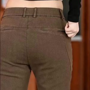 Spring Autumn Mens Stretch Casual Pants Korean Slim Elastic Waist Comfortable Small Feet Trousers Male Business Brand Pants