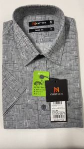 Sơ Mi Tay Ngắn Màu Xám Form Tailor Fit Chống Nhăn Lai Ngang - Áo Nam Khatoco