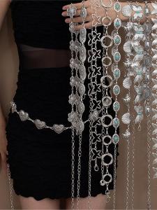 Fashionable Metal Butterfly Hollow out Waist Chain Skirt Tassel Dress Accessory Elegant High-End Feeling Womens Belt